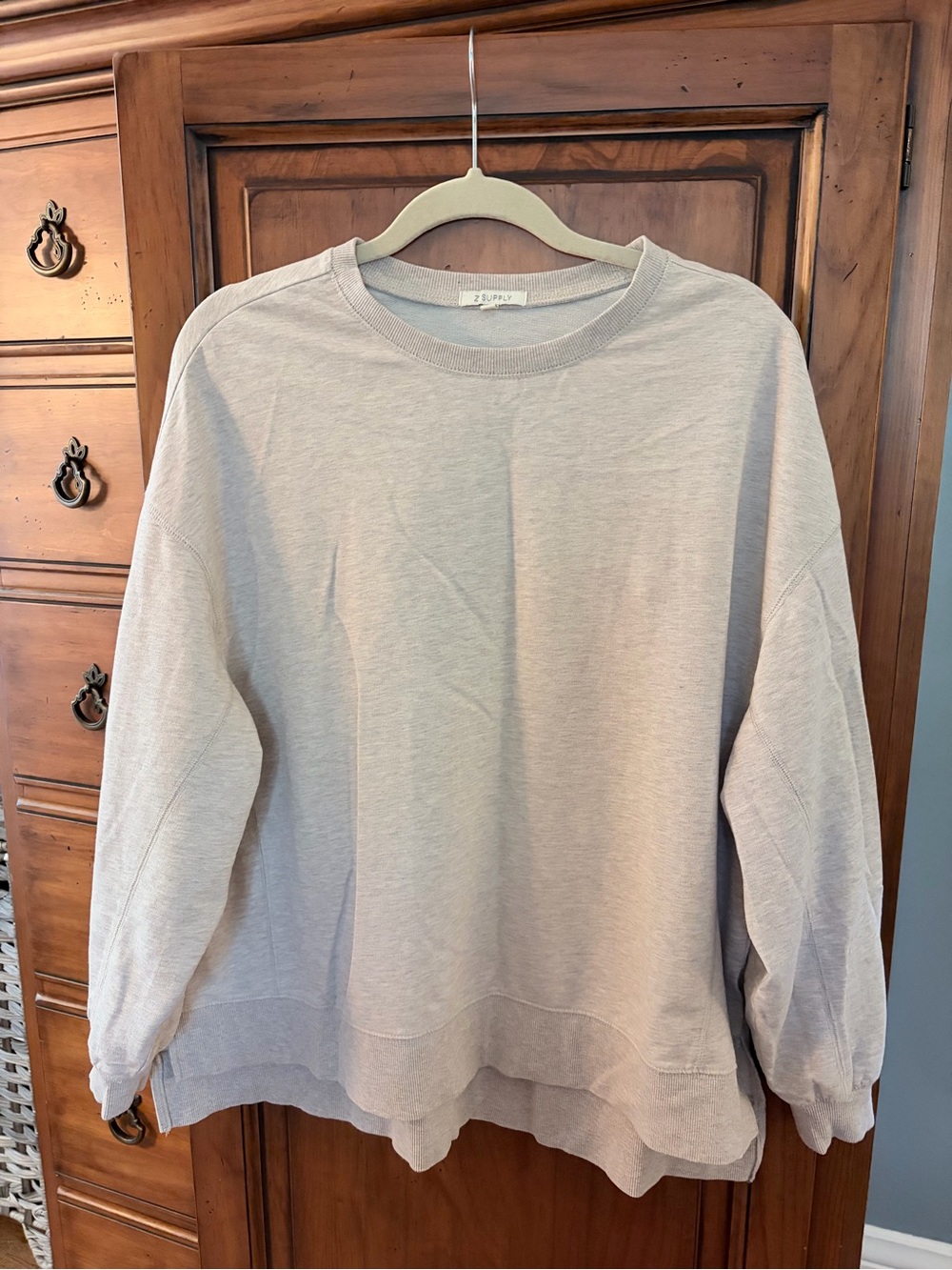 Z Supply Relaxed Crew Sweater - Light Beige